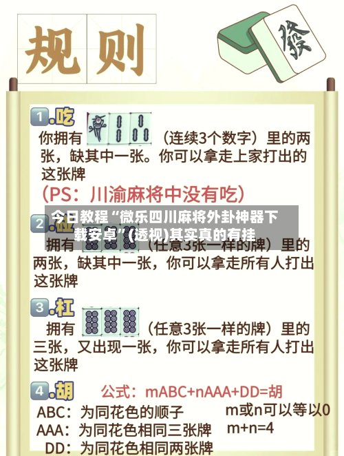 今日教程“微乐四川麻将外卦神器下载安卓	”(透视)其实真的有挂-第1张图片