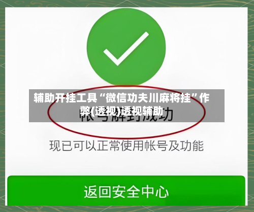 辅助开挂工具“微信功夫川麻将挂”作弊(透视)透视辅助-第1张图片