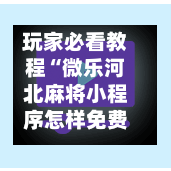 玩家必看教程“微乐河北麻将小程序怎样免费开挂”详细外挂透视辅助软件教程-第2张图片