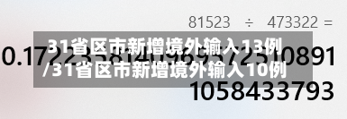31省区市新增境外输入13例/31省区市新增境外输入10例-第1张图片