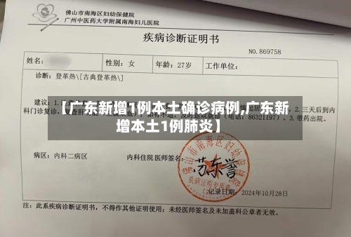 【广东新增1例本土确诊病例,广东新增本土1例肺炎】-第1张图片