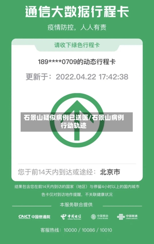 石景山疑似病例已送医/石景山病例行动轨迹-第1张图片