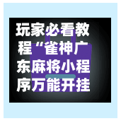 玩家必看教程“雀神广东麻将小程序万能开挂器”开挂神器{透视辅助}全揭秘-第1张图片
