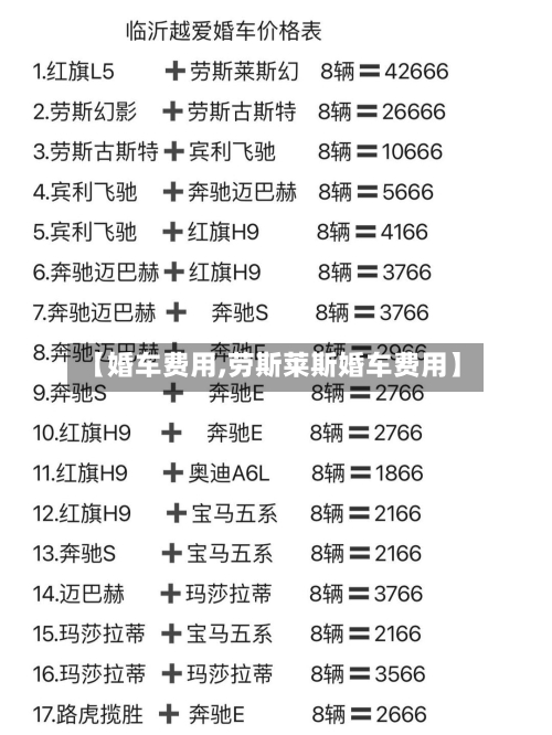 【婚车费用,劳斯莱斯婚车费用】
