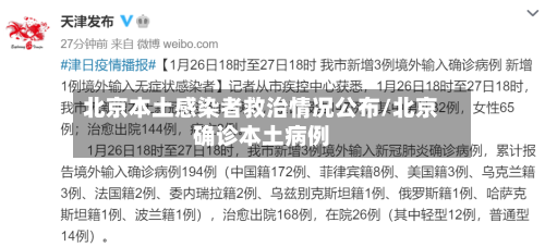 北京本土感染者救治情况公布/北京确诊本土病例