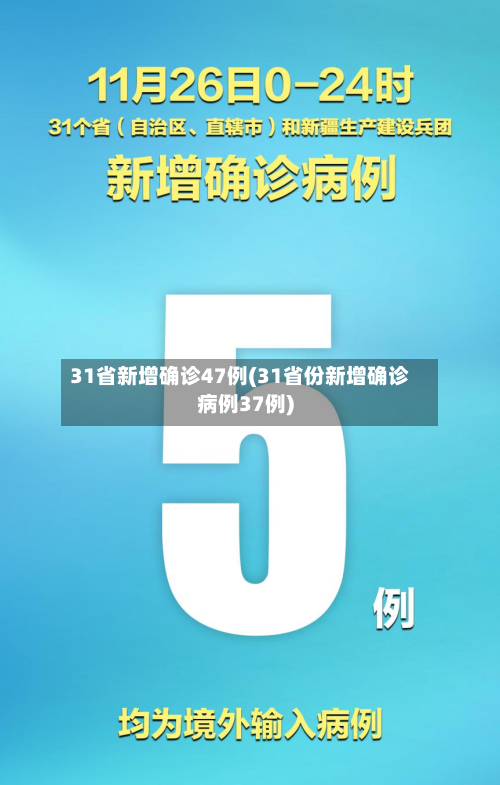 31省新增确诊47例(31省份新增确诊病例37例)