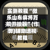 实测教程“微乐山东麻将万能开挂器”(作弊)辅助透视教程