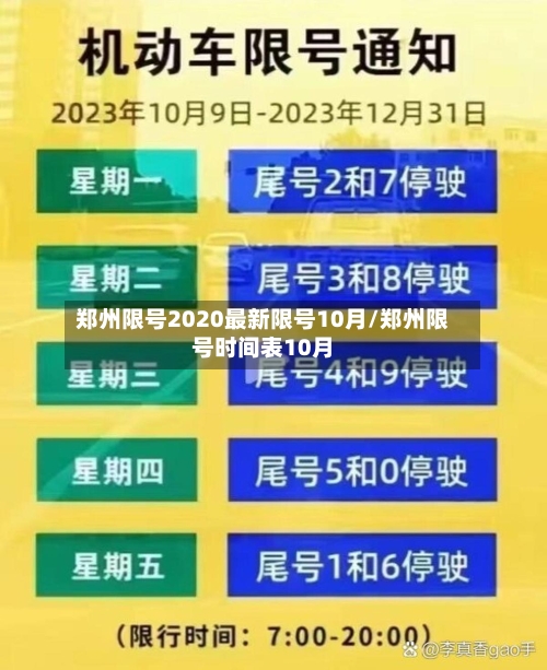 郑州限号2020最新限号10月/郑州限号时间表10月