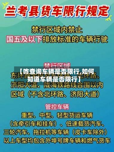 【咋查询车辆是否限行,如何知道车辆是否限行】