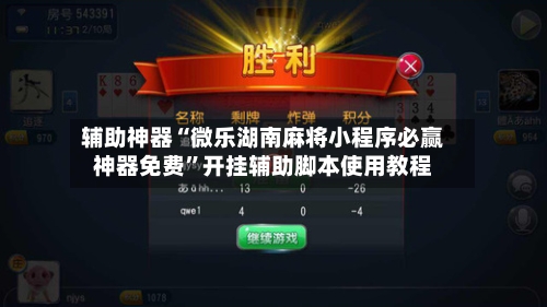 辅助神器“微乐湖南麻将小程序必赢神器免费”开挂辅助脚本使用教程-第3张图片
