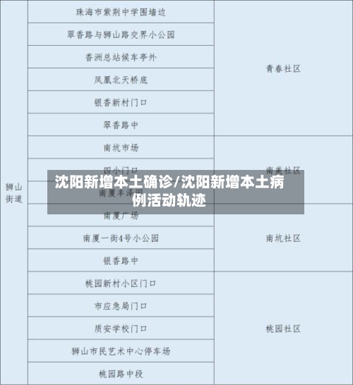 沈阳新增本土确诊/沈阳新增本土病例活动轨迹-第3张图片