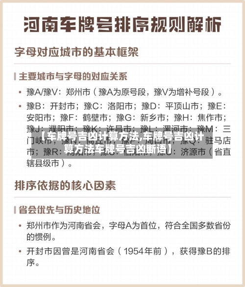 【车牌号吉凶计算方法,车牌号吉凶计算方法车牌号吉凶断语】-第2张图片