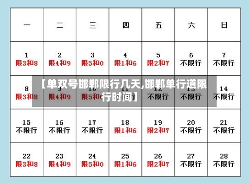 【单双号邯郸限行几天,邯郸单行道限行时间】-第3张图片