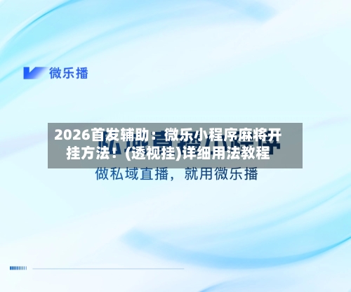 2026首发辅助:微乐小程序麻将开挂方法!(透视挂)详细用法教程-第3张图片