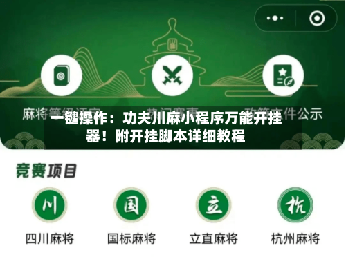 一键操作:功夫川麻小程序万能开挂器!附开挂脚本详细教程-第2张图片