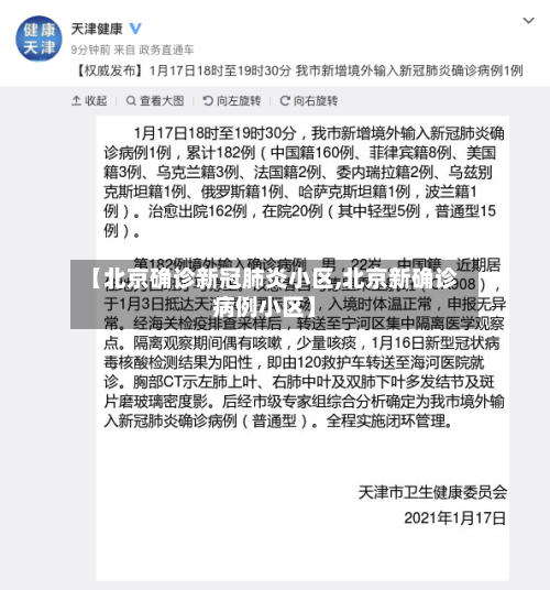 【北京确诊新冠肺炎小区,北京新确诊病例小区】-第1张图片